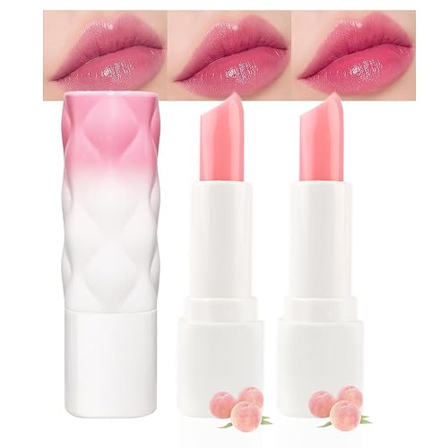 Miniatura 8 de BINGBRUSH Juego de 2 lápices labiales que cambian de color melocotón, tamaño Queen, PH Mood de larga duración, brillo de labios mágico, coreano,