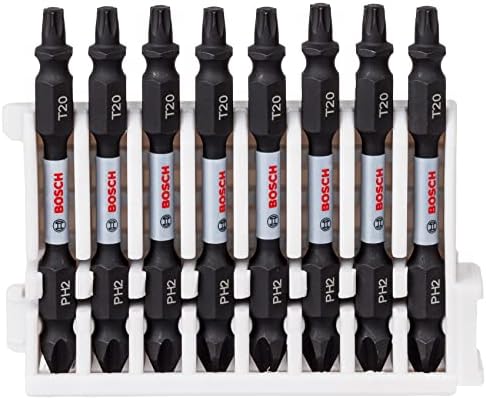 Bosch Professional 8pcs. Double Screwdriver Bit Set (Impact Control, PH/PZ Bits, Length 110mm, Pick and Click, Accessory Impact Drill)