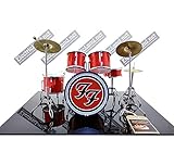 Miniatur-Sammelfigur. Mini Drum Kit Dave Ghrol Foo Fighters Album Tribute Miniaturrock 25cm Modellskala 1:4 Sammelbox Schlagzeugset Sammlermodell