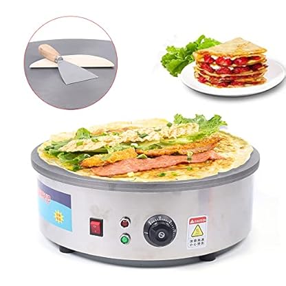 2800W 45cm Gewerbe SX-450P Crepes Antihaftplatte Teigverteiler, Wender und Messbehälter Antihaftbeschichtung Maker Machine Gastronomie Edelstahl ideal für Crêpes, Pancake, Palatschinken & Co – Bild 4