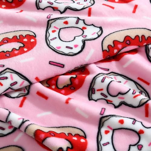 Image of Betsey Johnson - Blanket, Buttery-Soft Throw Blanket for Couch or Bed, Boldly Plush & Oversized Bedding (Donut Hearts Pink, 50 inch x 70 inch)
