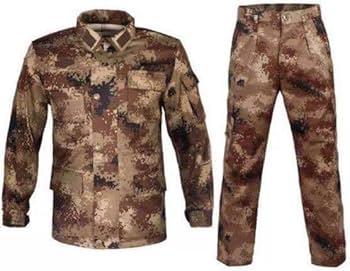実物新品　中国軍　人民武装警察特殊部隊戦闘迷彩柄　フリース襟付　上下セット Amazon | 実物保証 中国軍特殊部隊07式荒漠迷彩上下 175 BDU 迷彩服