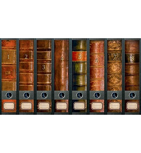8 Ordnerrücken Bücher 1 -8 Lexikon Ordner Ordneraufkleber Aufkleber Deko