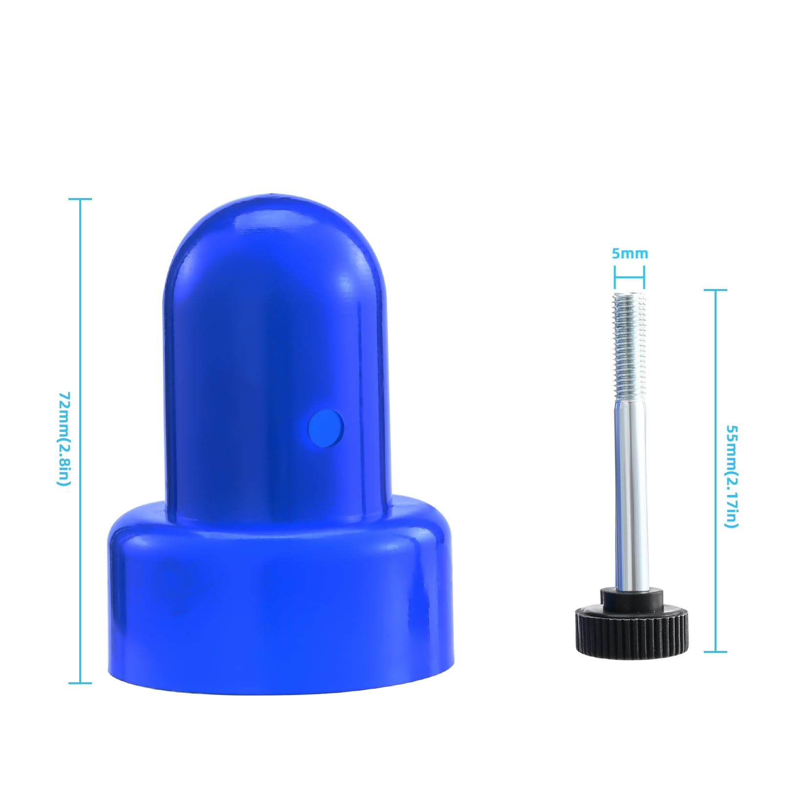 ZIZILAND 1.26inches Diameter Trampoline Enclosure Pole Caps with Thumb Bolt, 6 Pieces, Blue, Only Fit in 1.26inches(32mm) Diameter Trampoline Enclosure Net Pole