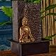 Zen’Light - Zimmerbrunnen Buddha Jati abnehmbar mit gelbem LED-Band - Zen-Dekor Ideal für Meditation und Entspannung - Leise Wasserpumpe - Glücksbrunnen mit geschlossenem Kreislauf - H 40cm