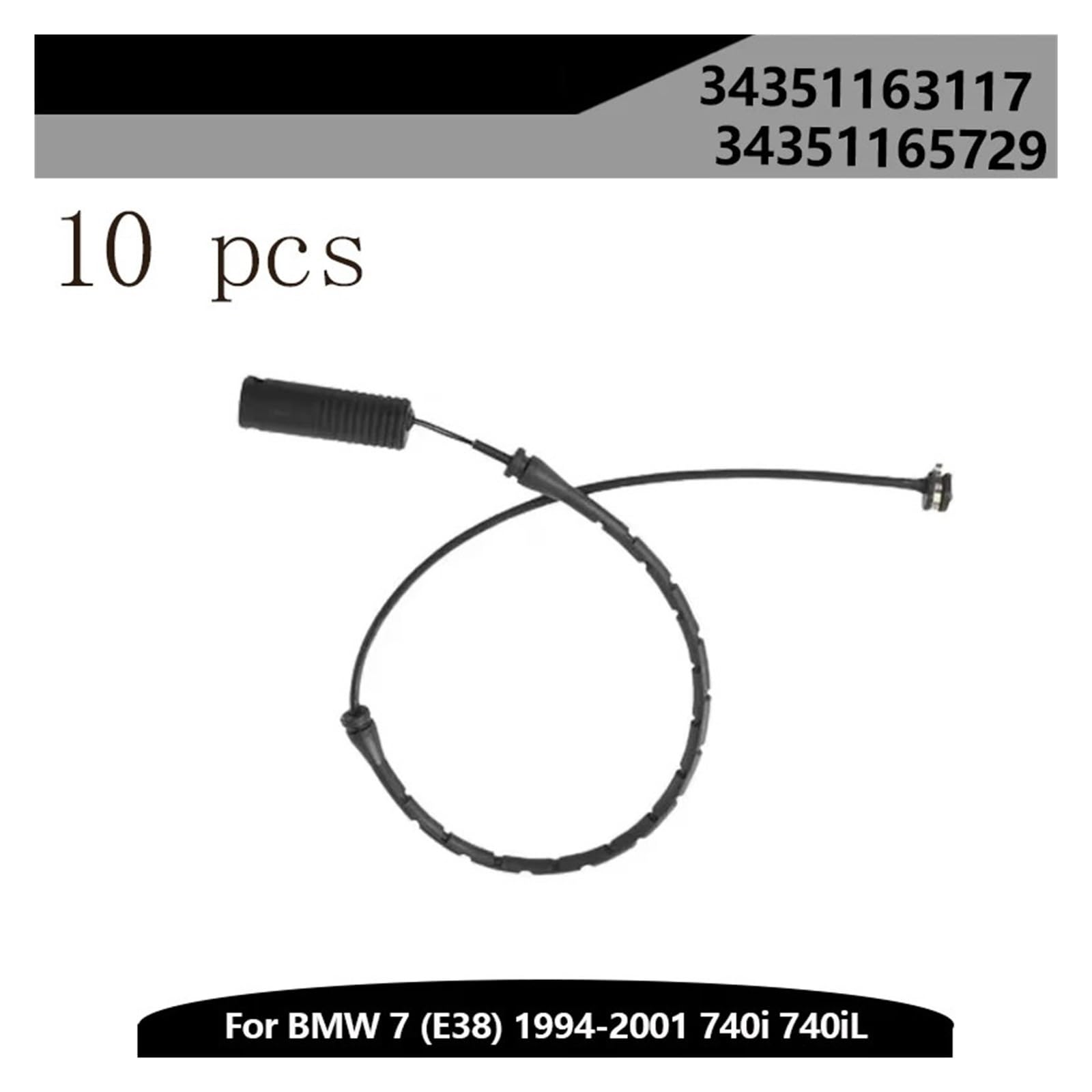 Genérico Sensor de Desgaste de Pastillas de Freno 10 sensores de Desgaste Pastillas Freno Delanteras 34351163117 34351165729 para BMW 7 (E38) 1994-2001 740i 740iL Accesorio automático