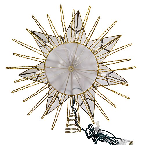 Kurt Adler 14" 7-Point Natural Capiz Star Lighted Treetop #TOP6