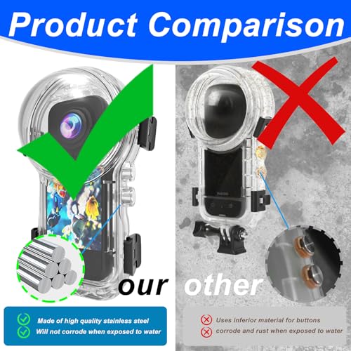 Funda de buceo invisible Insta 360 X4 Air carcasa estanca sumergible 6