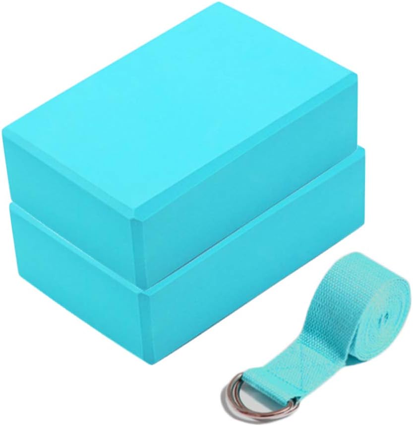 chmy Yoga Blocks 2 Pack Set Yoga Brick with 1 Yoga Strap