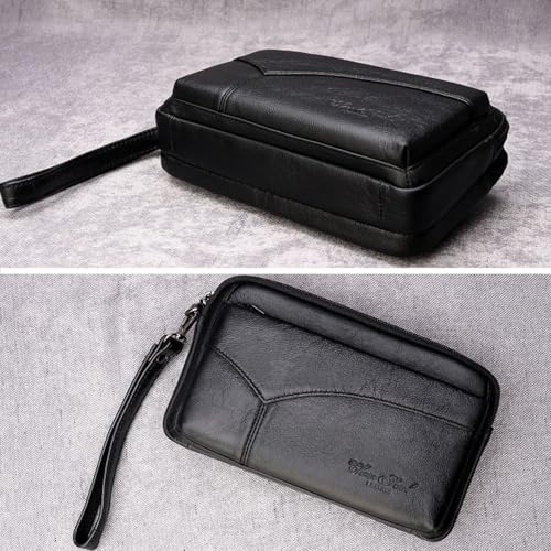 Image of Leather Clutch Purse Wallet Men Wrist Bag