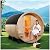 ZONEMEL Indoor and Outdoor Barrel Sauna Room with Porch, Asphalt Shingle Roof, Spruce Wood Steam Sauna with 6KW ETL TOULE Heater, Tempered Glass, Mostly for 6 to 8 People Sauna Bath