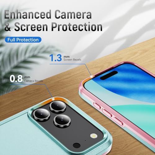 Coque iPhone 14 Pro Max rose silicone rigide double couche antichoc - 7