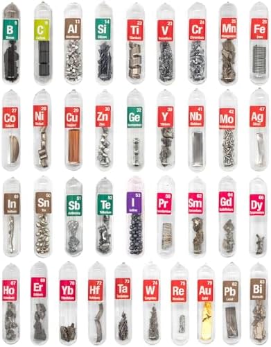 Elements Periodic Table Real, 99.99% Purity, 37pcs