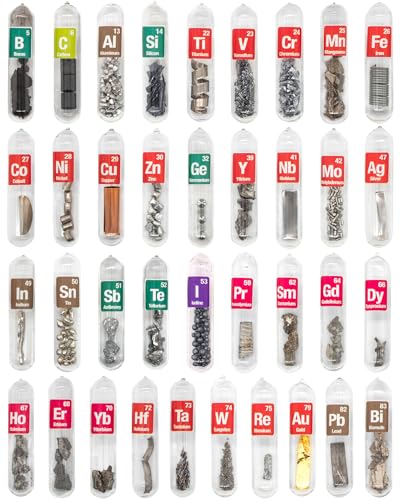 Real, lab-pure chemical elements sealed in individual glass tubes — basically a tangible, holdable piece of the periodic table you can actually own.