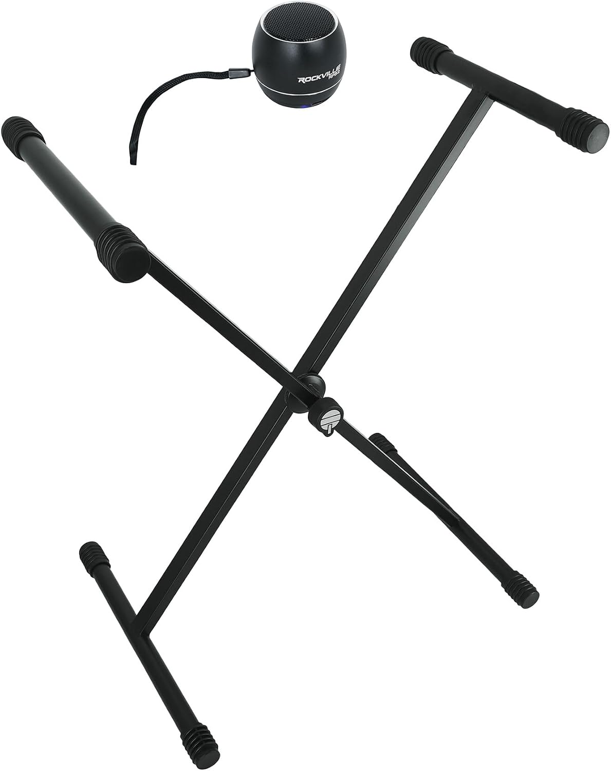 Audiosavings Bundle: Quik Lok T-10BK Single-Braced Adjustable X-Stand Keyboard Stand in Black Bundle with Free Rockville RPB2-BLACK Handheld Wireless Portable Bluetooth Speaker Great Sound (2 Items)