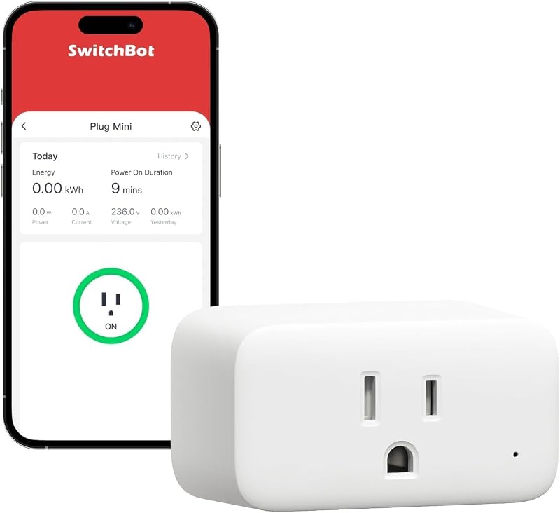 Smart Plug Mini, 15A Energy Monitoring, WiFi & Bluetooth Outlet, Compatible with Alexa, Google Assistant, Home Assistant, App Control, Timer Function, No Hub Required, Compact Design