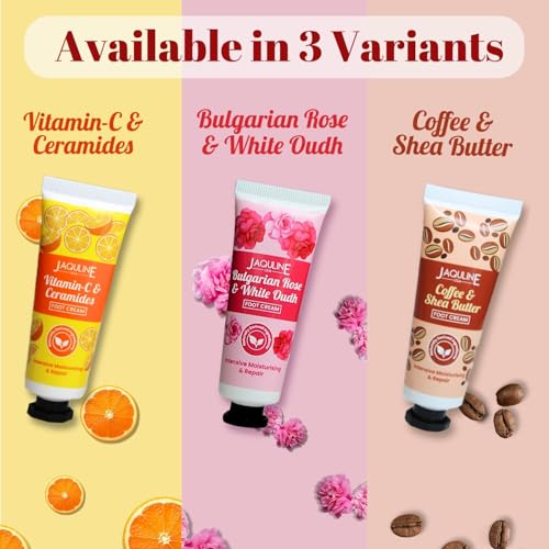 Image of JAQULINE USA Coffee & Shea Butter Foot Cream | Intensive Moisturization, Heals Cracked Heels, Softens & Hydrates Feet - 30g