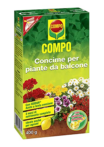 Compo Concime per Piante da Balcone, Con ISODUR a lenta cessione, Misurino dosatore incl., 400 Grammi