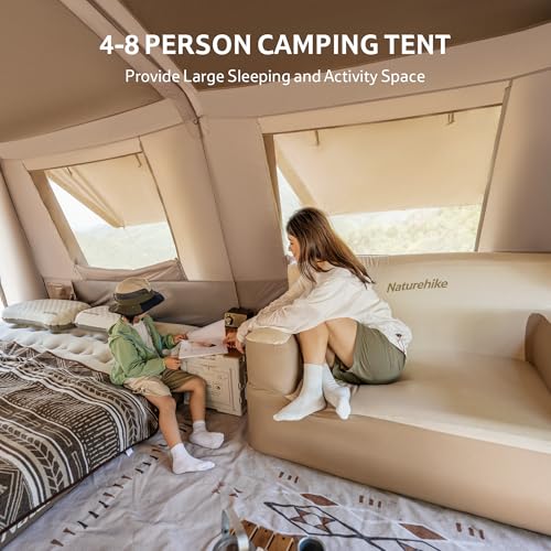 Image of Naturehike Village Instant Tent, 4 Person 8 Person Camping Tent with Full Rainfly, Waterproof Large Cabin Tents for Car Camping