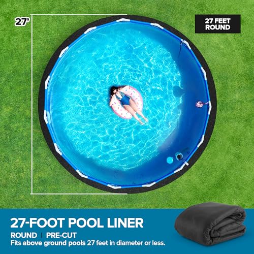 image for Modern Innovations Above Ground Pool Liner Pad, 27' Foot Round, Pre-Cu