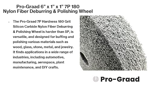 Image of Nylon Fiber Deburring Wheel 6 inch x 1 inch x 1 inch 7P Hardness 180 Grit Silicon Carbide Brushed Polishing Buffing Unitized Wheel for Bench Grinder, Buffing Machine, with Adapter for 1 /2 5 /8 3 /4 Arbor