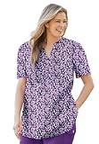 Women's Plus Size Tunic In Floral Print With Pintucking