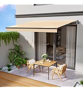 HOMEDEMO Gelenkarmmarkise Markise mit Handkurbel, 250x200cm, Anthrazit, Sonnenmarkise Terrassenmarkise Winkel Einstellung(5-60°), Balkon Markisen mit Wasserdichter Beschichtung inkl. Wandhalterung