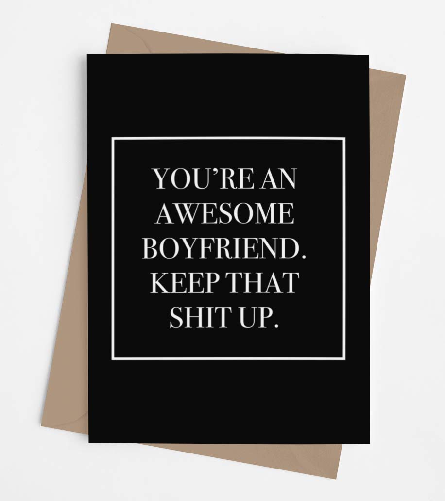 Greeting Cards for Everyone Funny boyfriend with envelope | Original and unique Anniversary, Birthday, Christmas, Valentine's Day. | Awesome congratulatory him