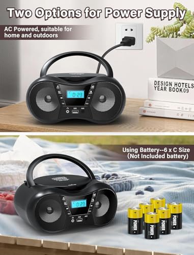 Pbochi CD-X9B Boombox Portable Cd Players For Home With Bluetooth thumb #6