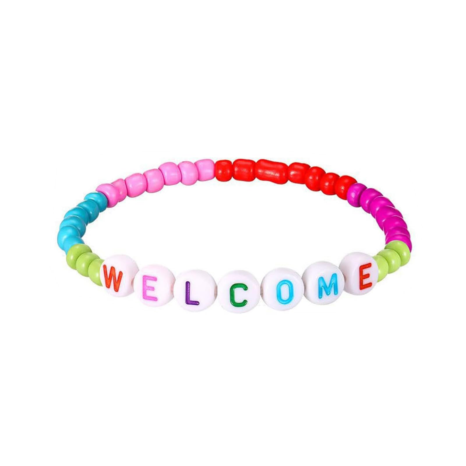 Lot de 32 bracelets de bienvenue en perles，WELCOME