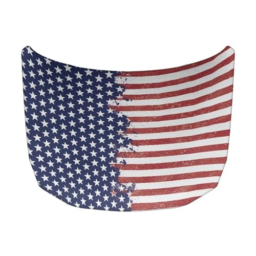Image of American Flag Pattern Car Hood Cover Weather-Resistant Automotive Hood Covers Washed Auto Hood Flag Universal Fit for SUV Pickup Trucks