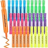 Qilery Highlighters Bulk, 30 Pack Tank Style Chisel Tip Highlighters Markers Quick Drying for Kids and Adult Coloring, Classroom Home Office School Supplies(Multicolored)