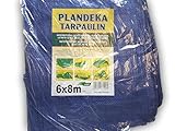 Abdeckplane/Bodenplane mit Metallösen, 6 x 8 m, tragbar, leicht, wasserdicht, für den Außengebrauch geeignet, als Zelt, Hängematte, Sonnensegel, zum Abdecken von Autos/ Motorrädern etc.