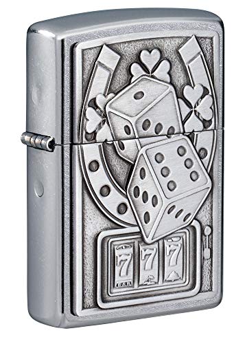 Encendedor Zippo Lucky 7 Emblem Plateado Clásico