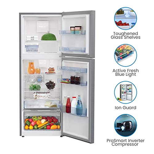 Image of Voltas Beko 340 L 2 Star Inverter Frost-Free Double Door Refrigerator, Neo FrostTM Dual Cooling (RFF363I, Silver)