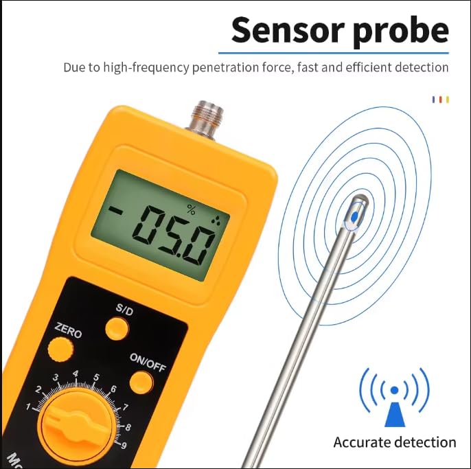 VTSYIQI Chemical Raw Moisture Meter Tester Meter Chemical Powder Moisture Content Measuring with LCD Display Range 0 to 80 Percent Accuracy ± 0.5% n