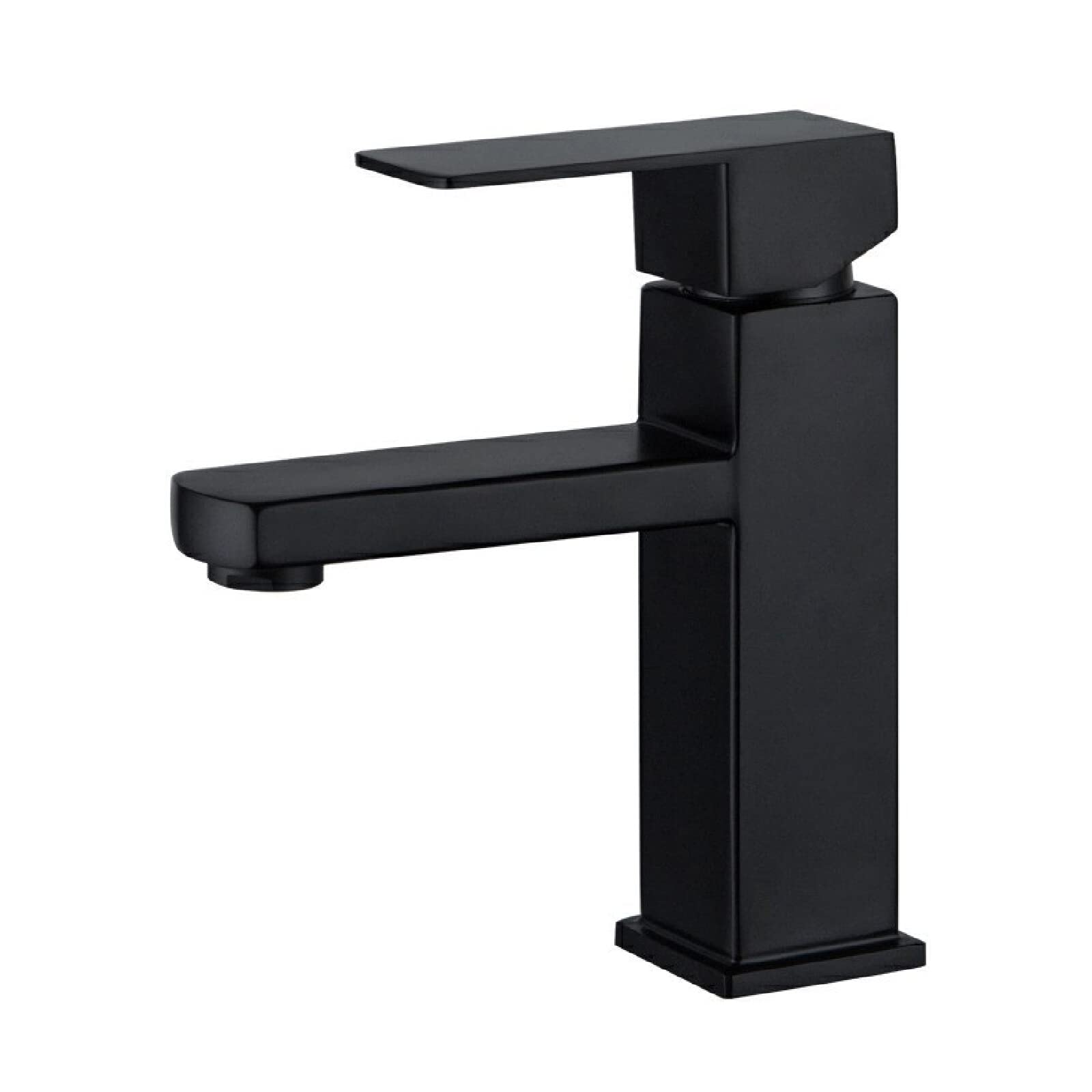 Mitigeur de lavabo noir en acier inoxydable pour eau chaude et froide