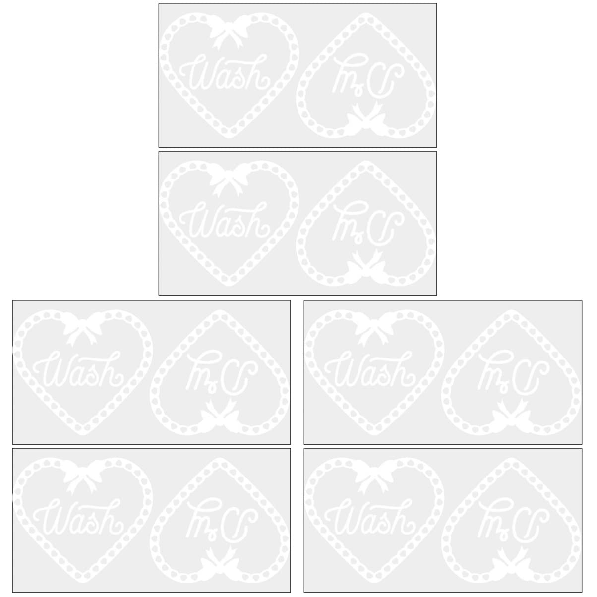Autocollants décoratifs Cabilock 6 pièces décalque PVC blanchisserie intérieur