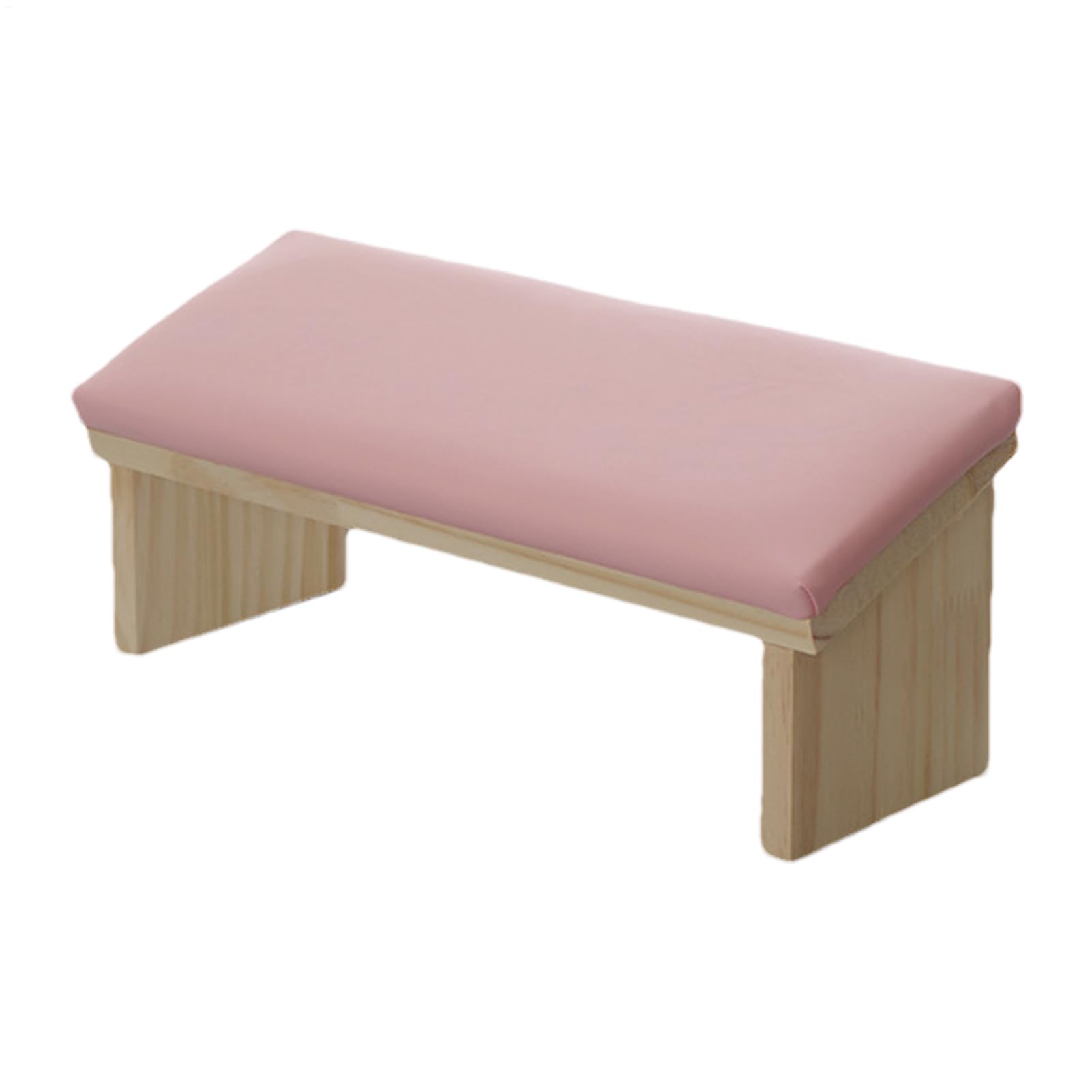 Support d'accoudoir pour ongles – Base en bois et cuir synthétique, design biseauté robuste, coussin doux avec pieds antidérapants | Repose-main confortable pour établi de manucure, salon de coiffure