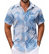 COOFANDY Men's Hawaiian Shirt Short Sleeve Casual Button Down Tropical Summer Beach Aloha Shirts