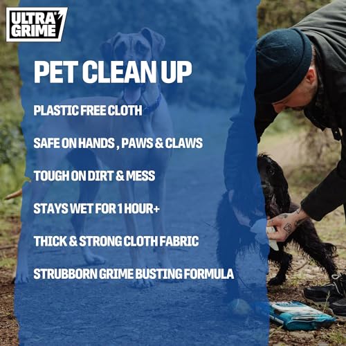 UltraGrime Pet Cleaning Wet Wipes for Dogs & Cats - Extra Large Dog Wipes for Paws, Eyes & Ears - Gentle Pet Grooming Wipes for Everyday Cleaning – (Pack of 40) - Image 4