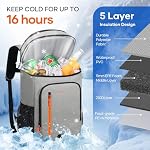RealCool Insulated Cooler Backpack, 33 Can Leakproof Soft Camping Bag - Image 4