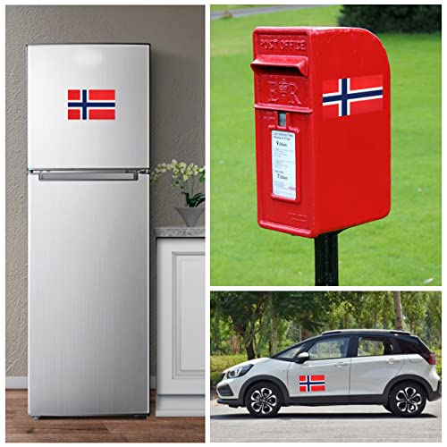 Image of JBCD Norway Norwegian Flag Magnet Decal - for Car SUV Truck, 3 Pack, 3x5 Inches