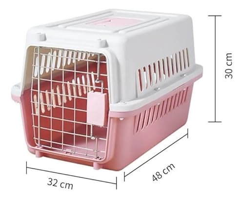 Caixa de Transporte Média para Animais de Estimação, Cães e Gatos, Viagem, Preta (Azul, Médio)