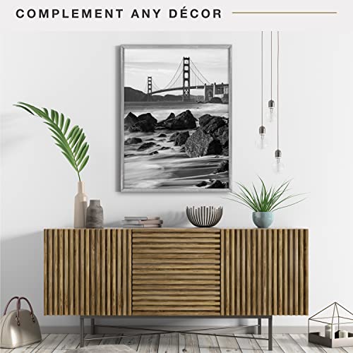 Image of MCS Edgeline Metal Poster Frame, Back-Loading Picture Frame For Wall Art, 18 x 24 Inch, Silver