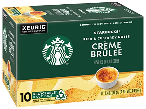 Image of Starbucks Creme Brulee Flavored Blonde Roast Single Cup Coffee for Keurig Brewers, 10 Count - Pack of 2