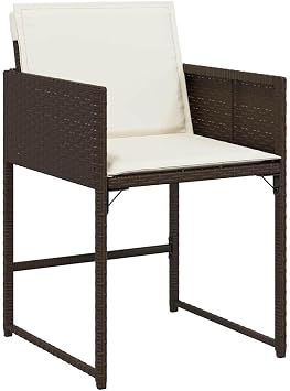 Modern 5-Piece Outdoor Dining Set with Thick Cushions, All-Weather Brown Poly Rattan Patio Furniture for Garden, Backyard, Balcony