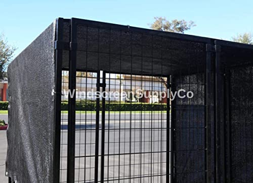Windscreensupplyco Heavy Duty Kennel Shade Top And Side Coverage, Sunblock Shade Knitted Mesh Tarp - 85% Uv Protection (Not The Kennel) (10' X 10', Black) #TOP4