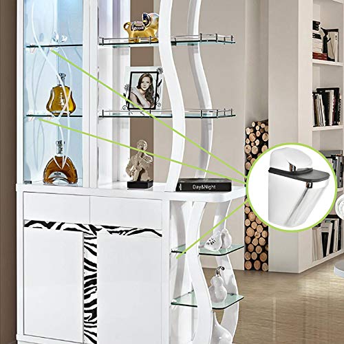 UFURMATE Glass Clamp, 4Pcs Metal Wood/Glass Shelf Brackets Adjustable Bright Surface Shelf Supports Holders Zinc Alloy Glass Shelf Clamp Clips Wall Mounted, Fit 3-20mm Thick Shelves by UFURMATE - Image 4