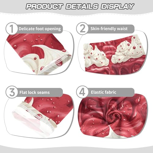 Cherry Red Strawberry Cake Ice Cream Girls Leggings Kids Yoga Pants Dance Active Tights 4T3